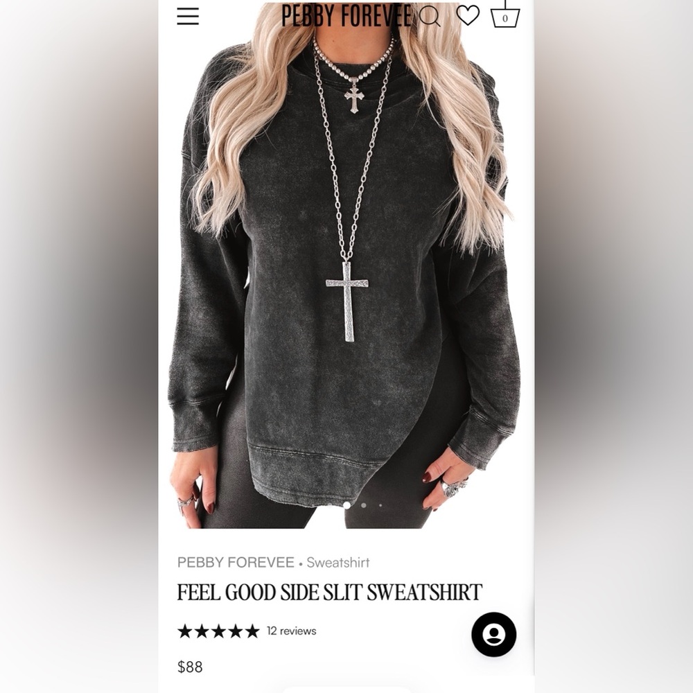 Women's Washed Charcoal Oversized Sweatshirt